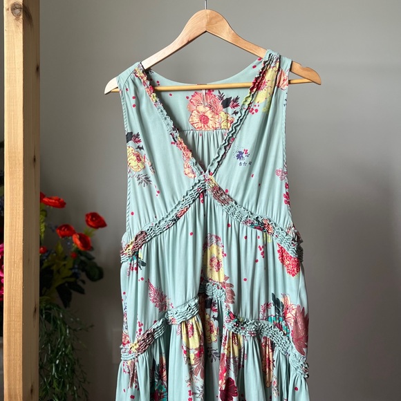 Free People XS Blue Floral Shirt Dress - Picture 8 of 8